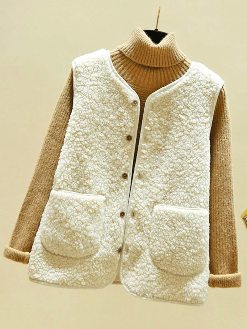 Levoire | Femmes Gilet Sans Manche Chaud Confortable & Tendance Blanc