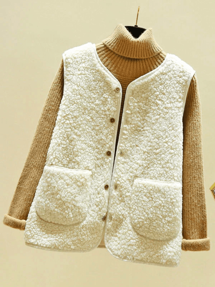 Levoire | Femmes Gilet Sans Manche Chaud Confortable & Tendance Blanc