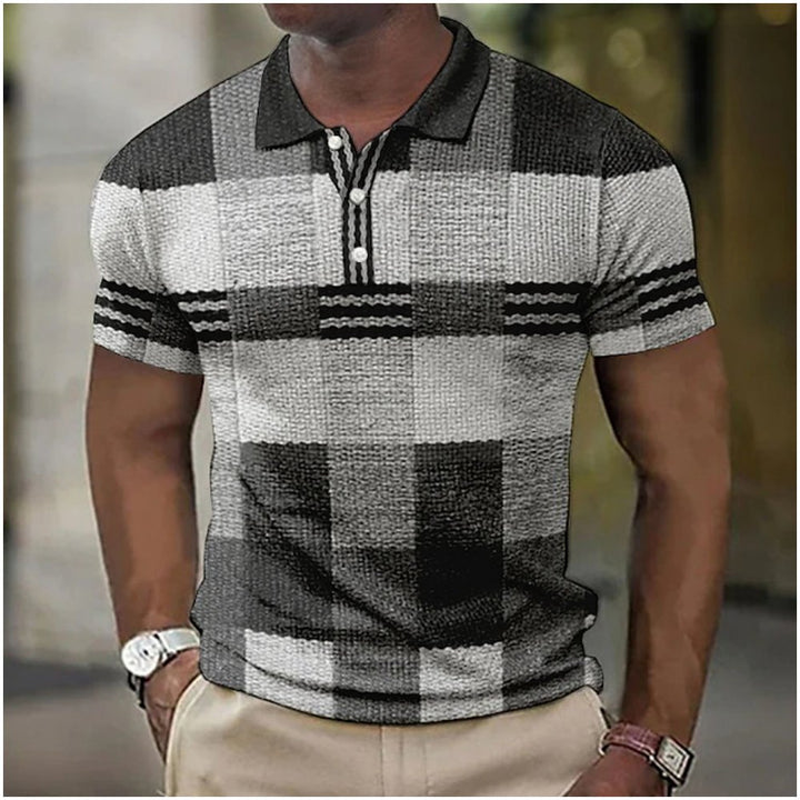 Levoire | Polo À Motif Unique Noir Blanc