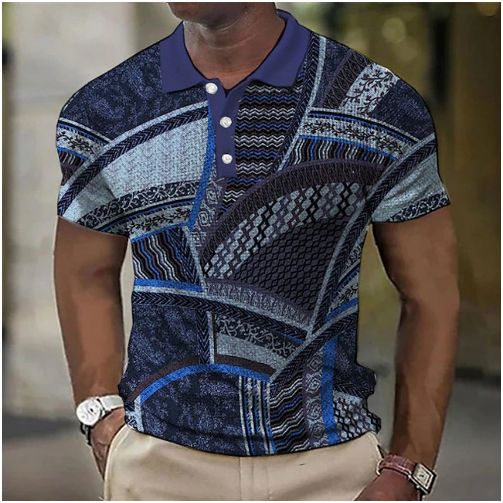 Levoire | Polo À Motif Unique Bleu