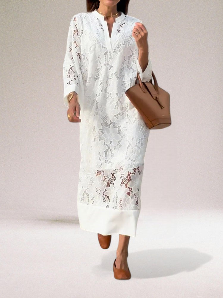 Levoire | Beata Robe Luxe Robe Longue En Tulle Blanc
