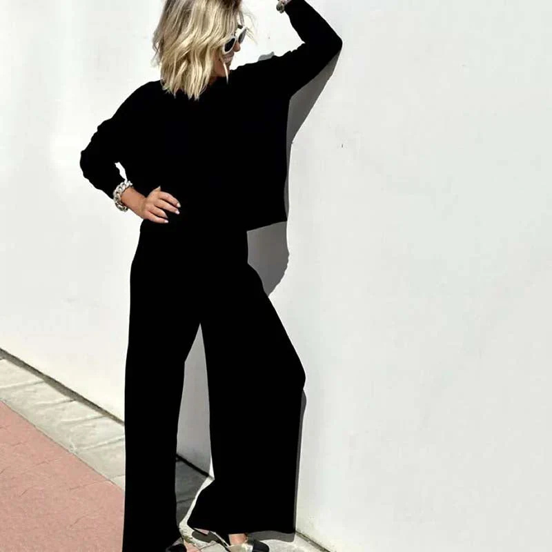 Levoire | Sweatshirt À Manches Longues Avec Pantalon Ample Accessoire Deux Pièces Noir