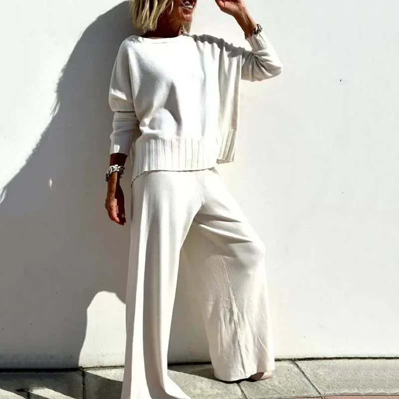 Levoire | Sweatshirt À Manches Longues Avec Pantalon Ample Accessoire Deux Pièces Blanc