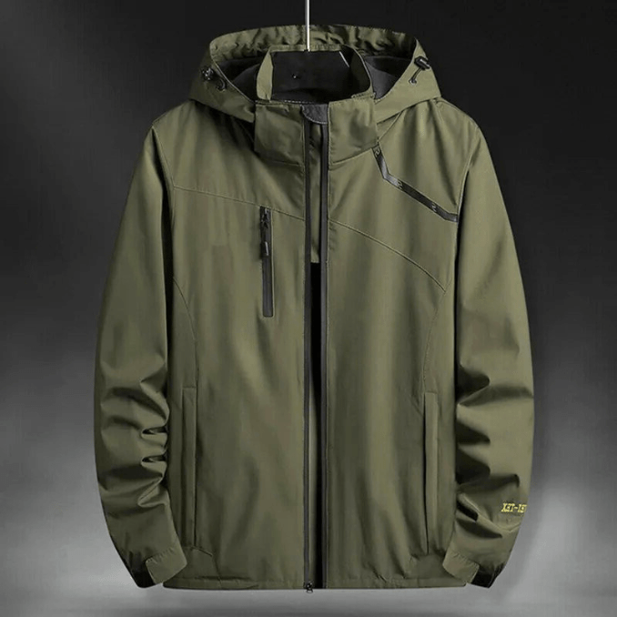 Levoire | Veste pour hommes Veste imperméable hommes Protège contre la pluie et le vent Confortable Vert olive