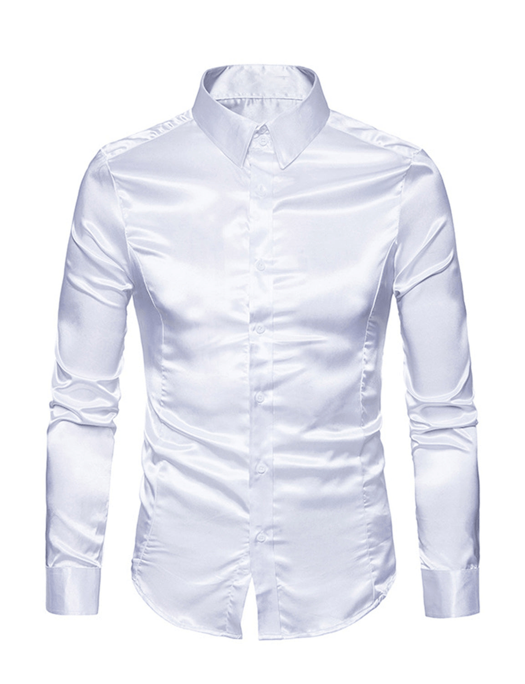 Levoire | Chemise Satin Manches Longues Homme Blanc