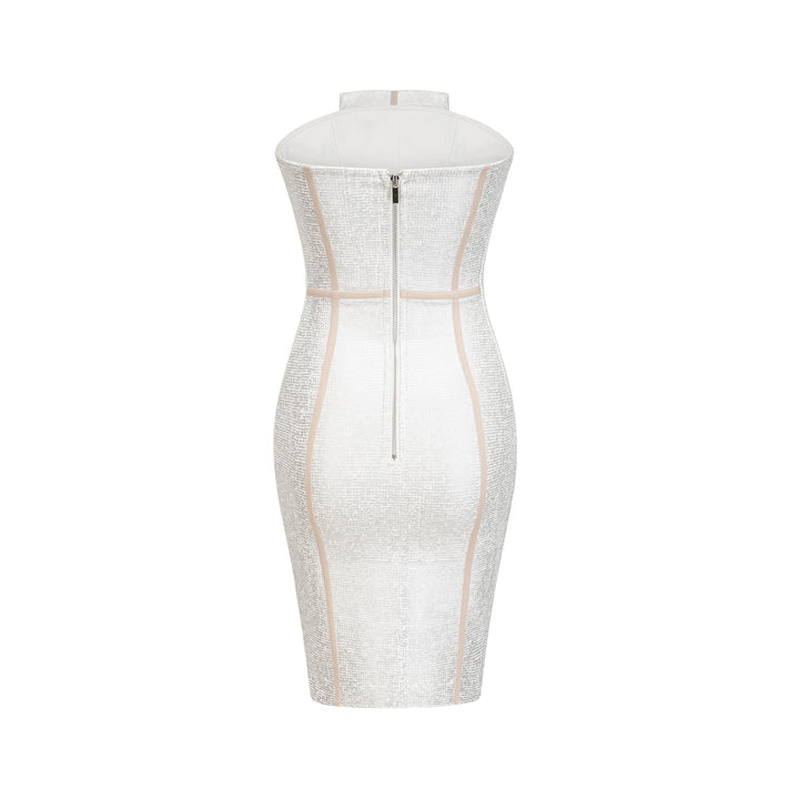 Levoire | Robe Mini Bandage Argent