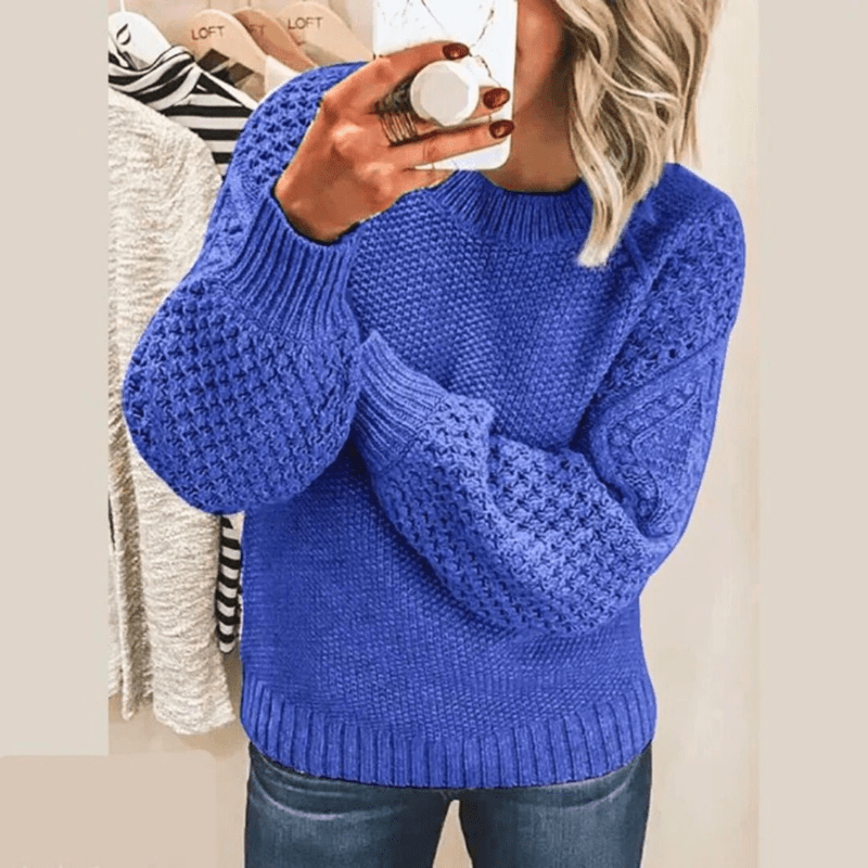 Levoire | Pull Cachemire Femme Doux Chaud Décontracté Bleu