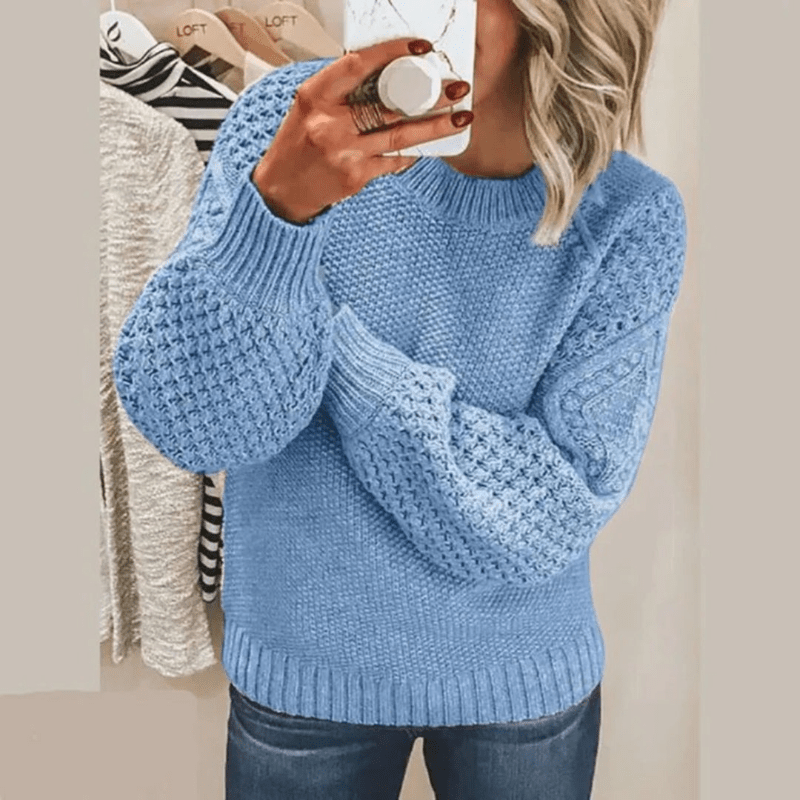 Levoire | Pull Cachemire Femme Doux Chaud Décontracté Bleu ciel