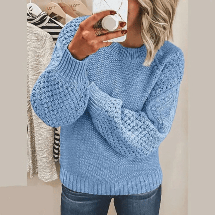 Levoire | Pull Cachemire Femme Doux Chaud Décontracté Bleu ciel