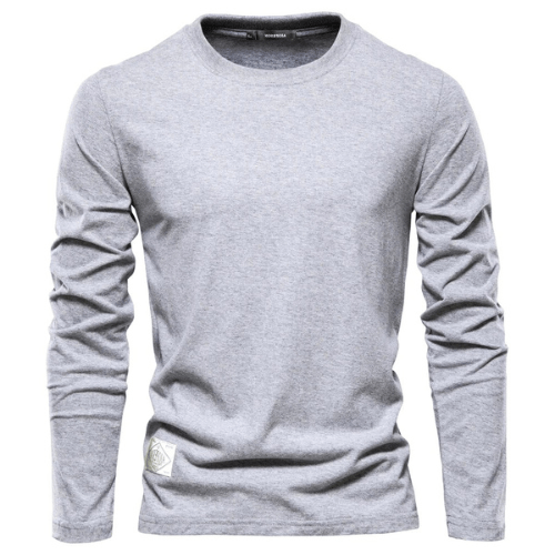 Levoire | Pull homme col rond automne confortable en coton mode homme Gris clair