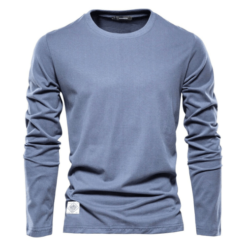 Levoire | Pull homme col rond automne confortable en coton mode homme Bleu