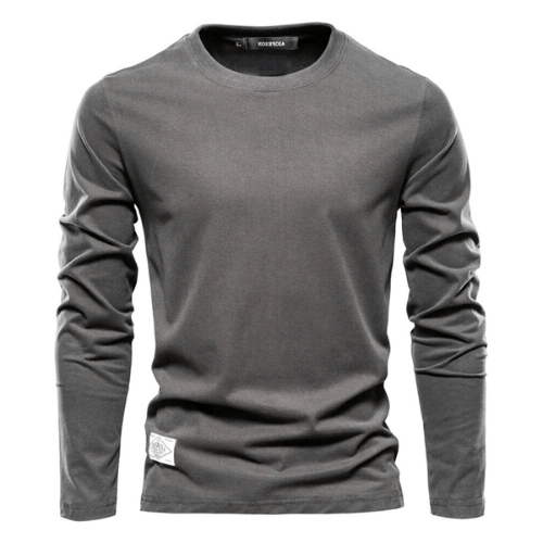Levoire | Pull homme col rond automne confortable en coton mode homme Gris Foncé