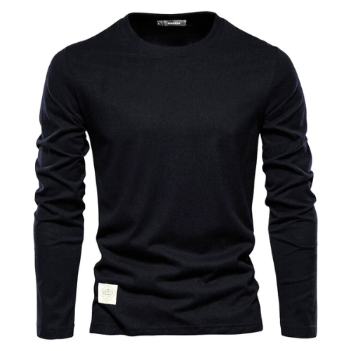 Levoire | Pull homme col rond automne confortable en coton mode homme Noir