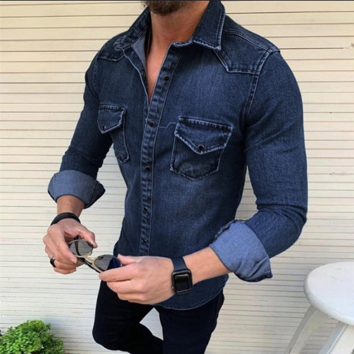 Levoire | Chemise En Denim Slim Fit Pour Hommes Bleu foncé