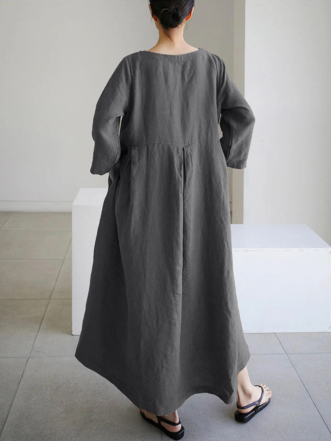 Levoire | Robe Ample En Lin Avec Poches Latérales