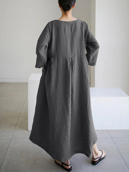 Levoire | Robe Ample En Lin Avec Poches Latérales