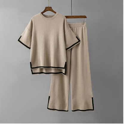 Levoire | ENSEMBLE 2 PIÈCES EN MATÉRIAU ÉLASTIQUE ET DOUX Beige TAILLE UNIQUE POUR TOUS