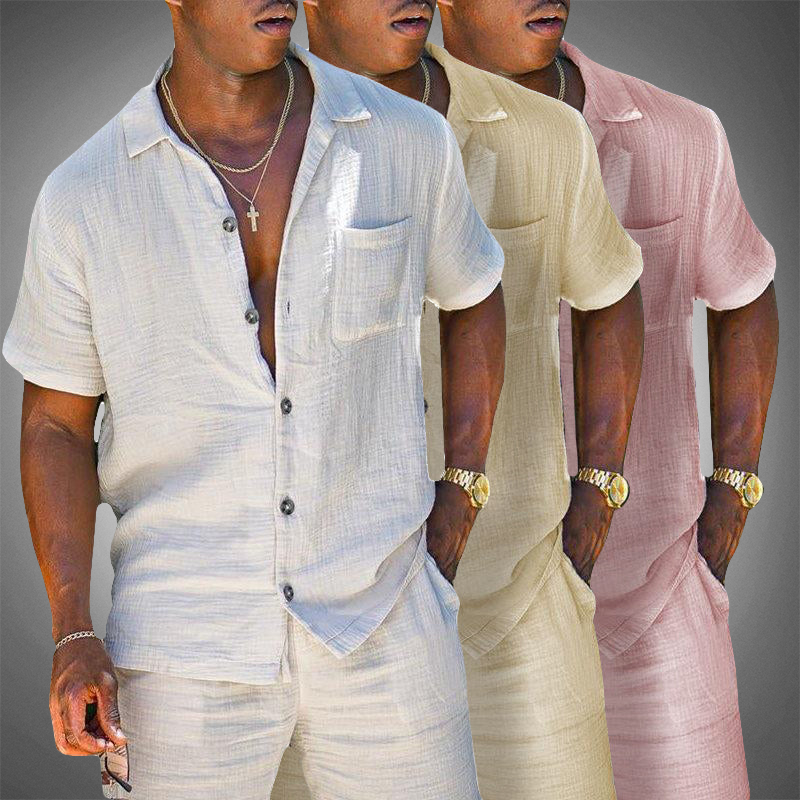 Levoire | Chemise Et Short Ensemble En Lin Pour Hommes