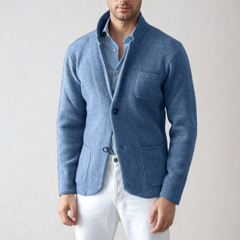 Levoire | Blazer en laine élégant avec poche Bleu clair