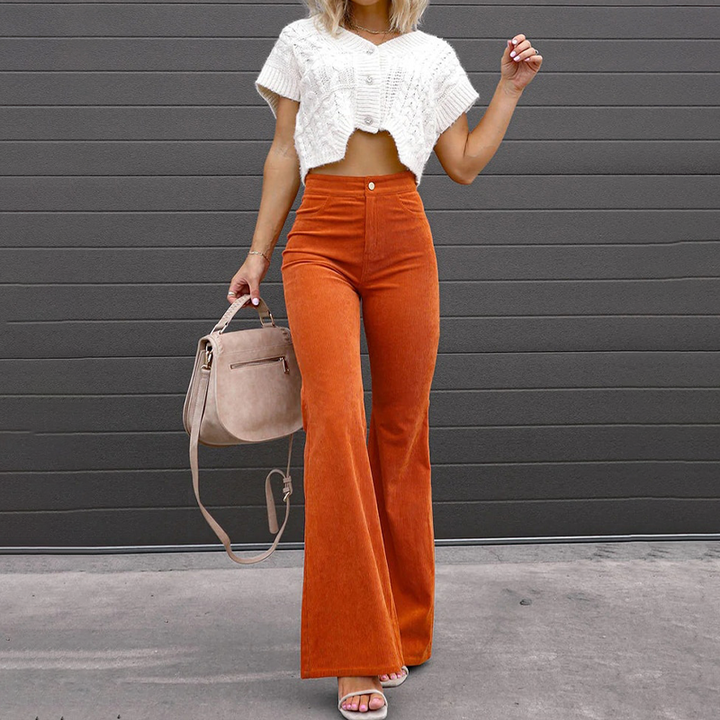 Levoire | Pantalons Sculptants À Taille Haute Stylés Orange