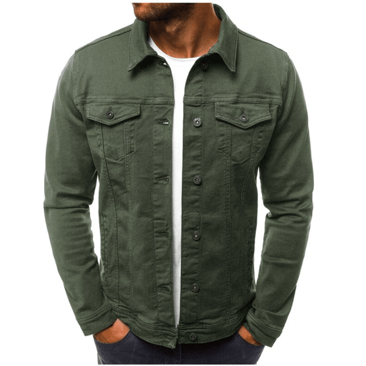 Levoire | Veste pour hommes Veste en denim décontractée pour hommes Veste en jean pour hommes Vert