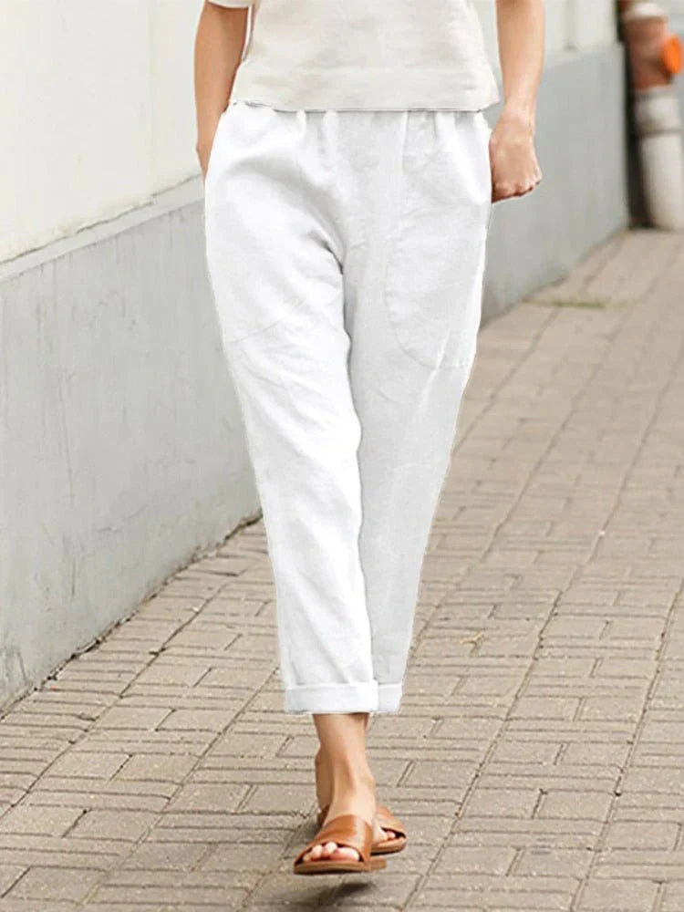 Levoire | Super Décontracté, Pantalon Élégant Blanc