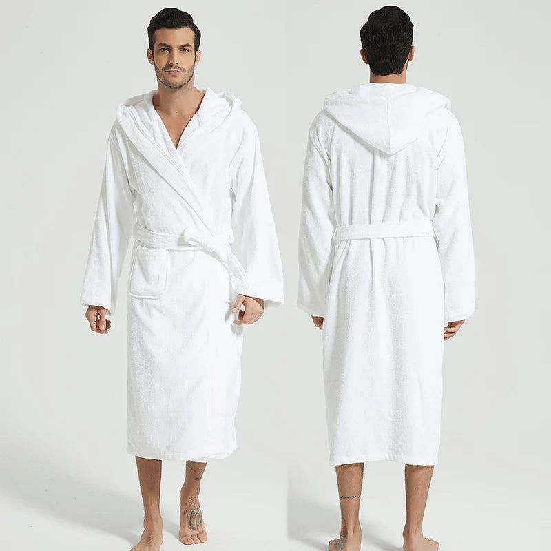 Levoire | Peignoir de luxe avec capuche Matériau respirant Confort supplémentaire Blanc