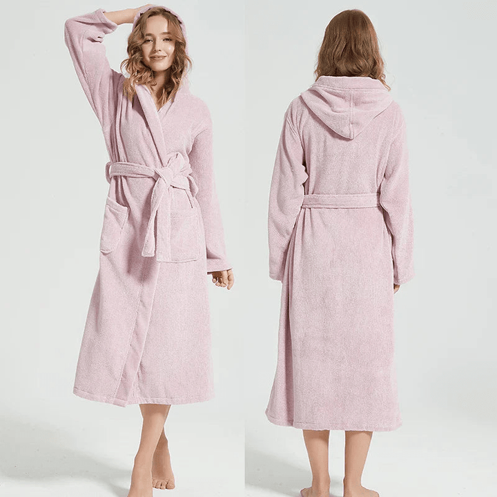 Levoire | Peignoir de luxe avec capuche Matériau respirant Confort supplémentaire Rosa