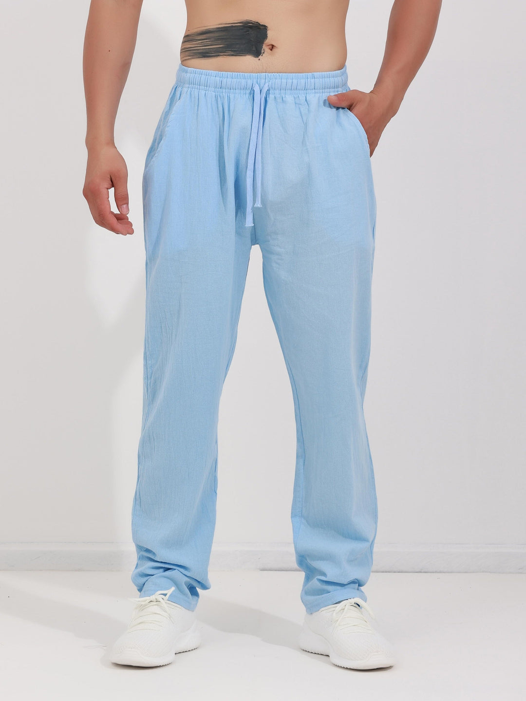 Levoire | Pantalon En Coton Respirant Pour Hommes Avec Cordon