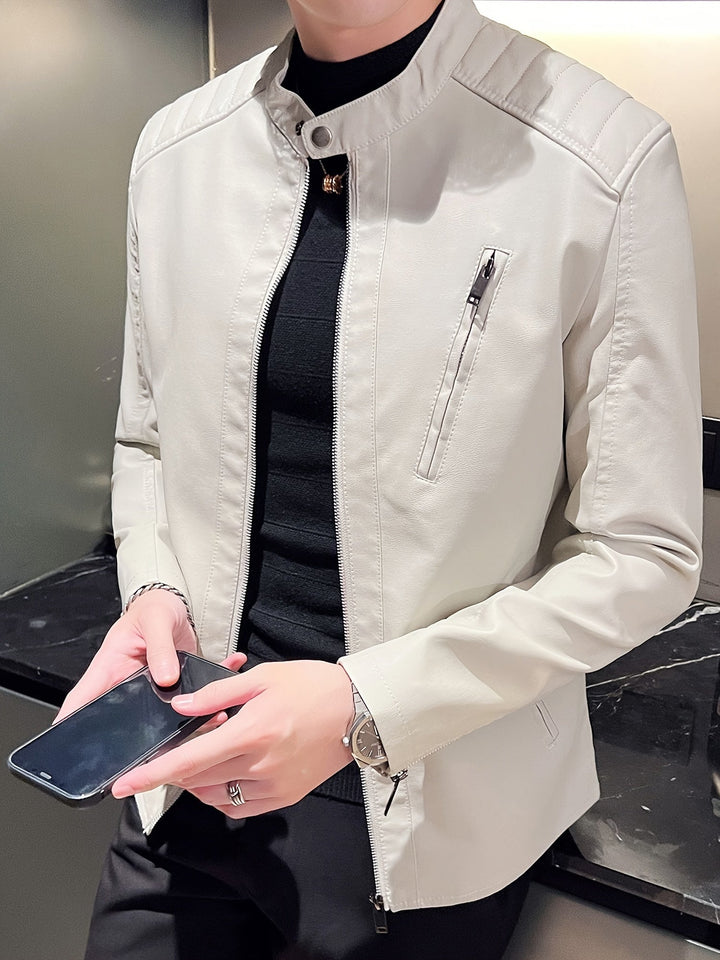 Levoire | Veste De Moto En Cuir Pu Pour Hommes Élégante Avec Poches