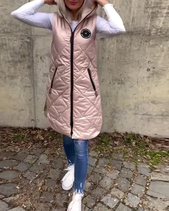 Levoire | Sans Manches - Veste Matelassée Décontractée Avec Capuche Et Fermeture Éclair