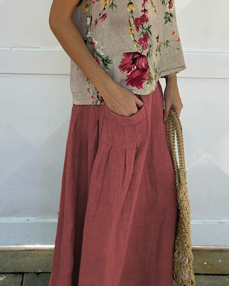 Levoire | Haut À Fleurs Et Ensemble De Jupe Maxi