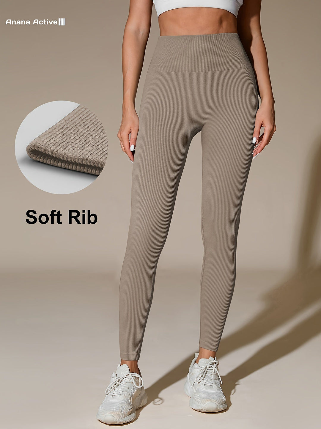 Levoire | Jambe Sans Couture Leggings De Sport Taille Haute Avec Contrôle Abdominal Réglable Khaki