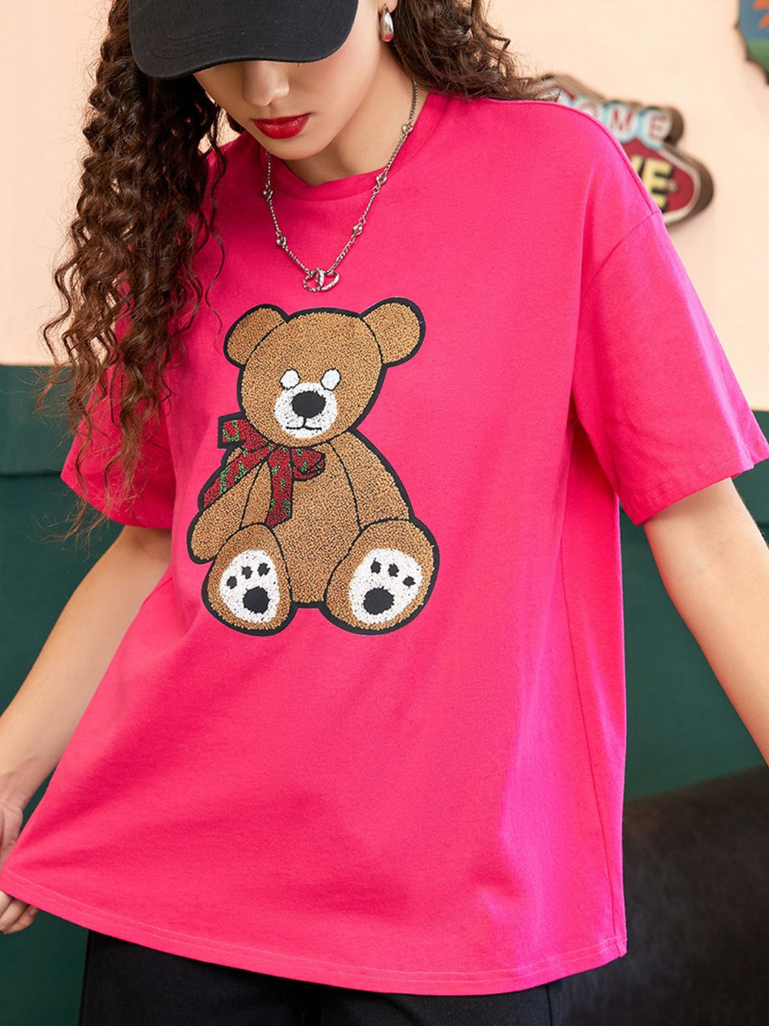 Levoire | Lettres Graphique Col Rond T-shirt à Manches Longues