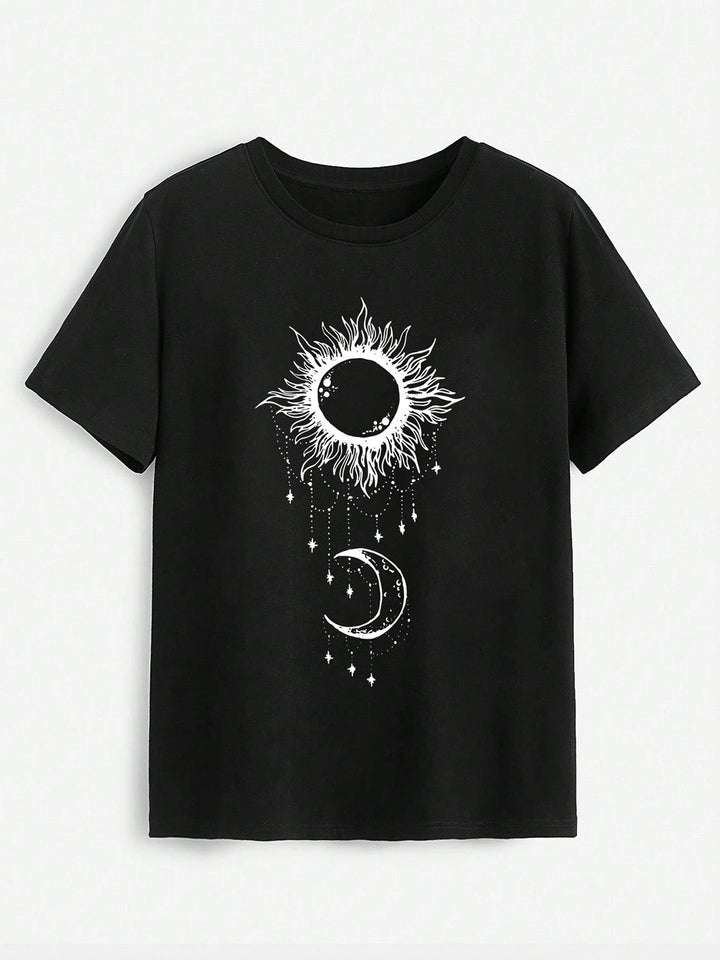 Levoire | Soleil & Lune graphique T-shirt col rond