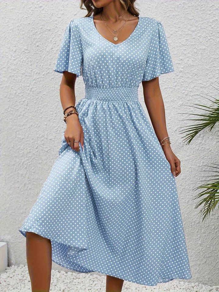 Levoire | Robe Courte À Manches Courtes À Imprimé Intégral Pour Le Printemps Et L'Été