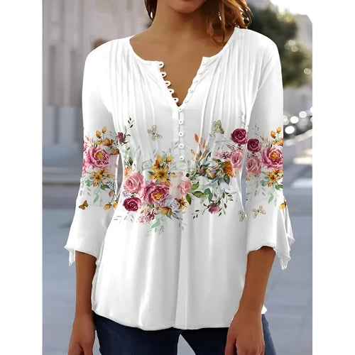 Levoire | Chemisier À Fleurs Avec Décolleté En V