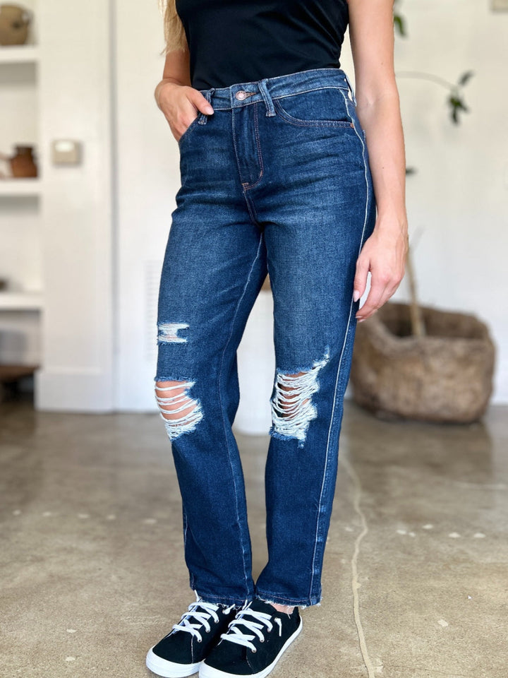 Levoire | Judy Blue Taille Haute Rigide Magic Heavy Destroy Jean Droit