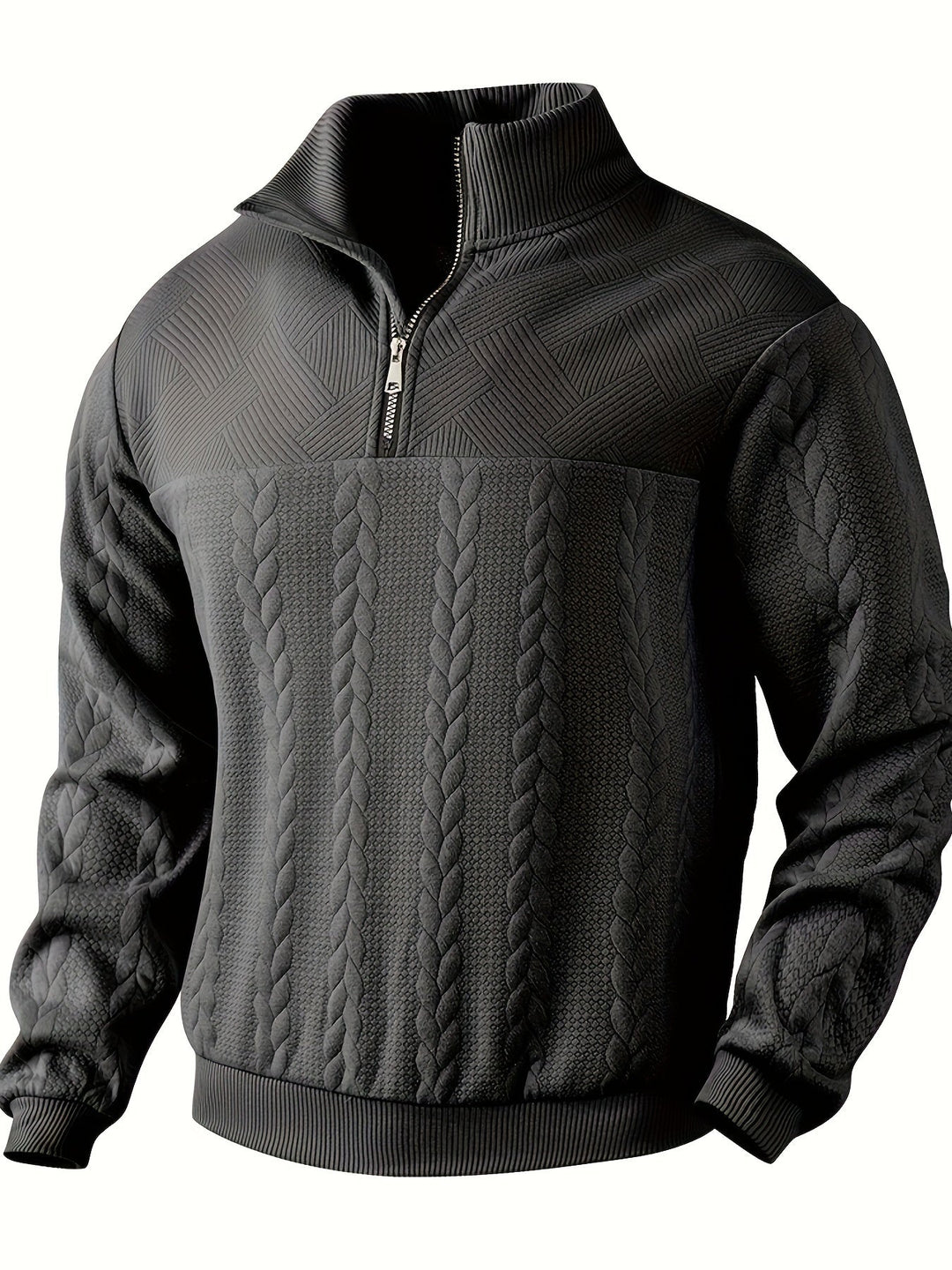 Levoire | Pull Homme Vintage Avec Zip Noir