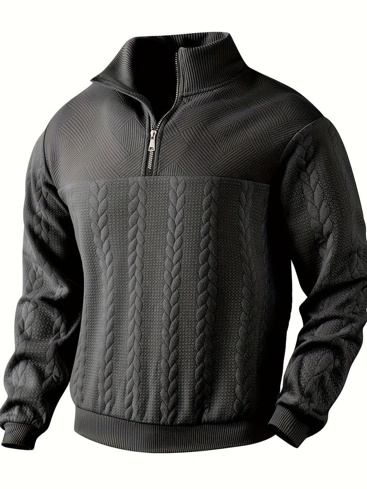 Levoire | Pull Homme Vintage Avec Zip Noir