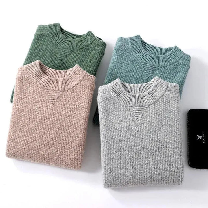 Levoire | Pull-over pour homme en cachemire, tricoté décontracté, avec étiquette de col