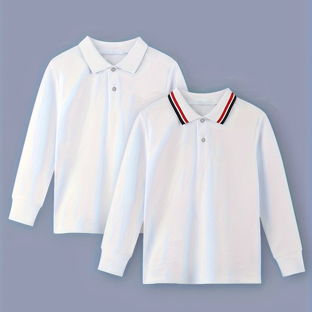 Levoire | Chemise Blanche Pour Garçon À Manches Longues Emballages en corde blancs 2 pcs