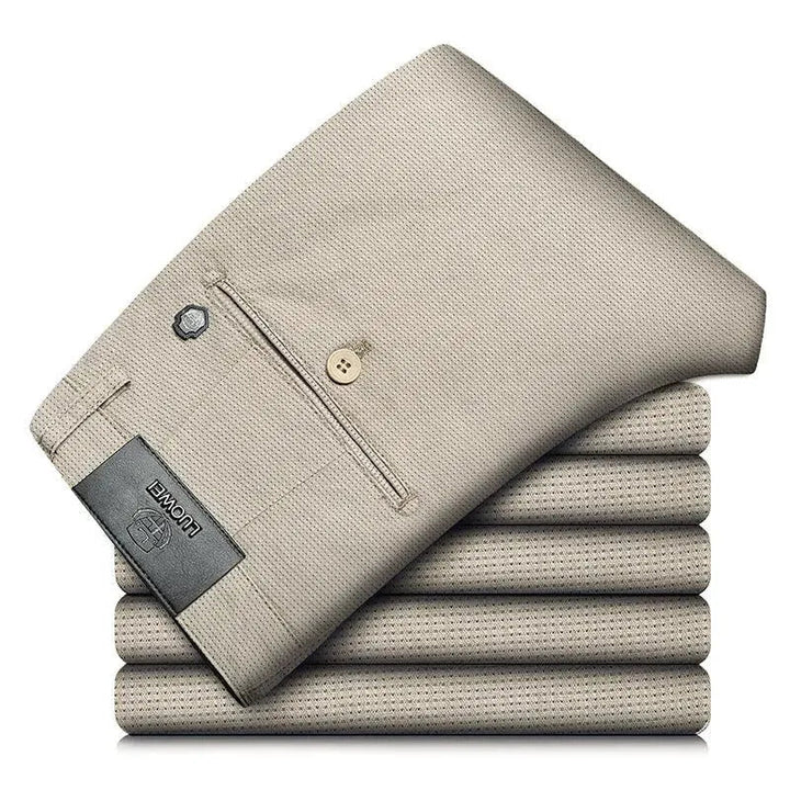 Levoire | Pantalons stylés en tartan élastiques Khaki