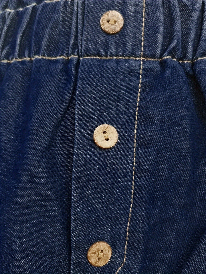 Levoire | Jupe Midi En Denim À Taille Haute Avec Fermeture À Boutons