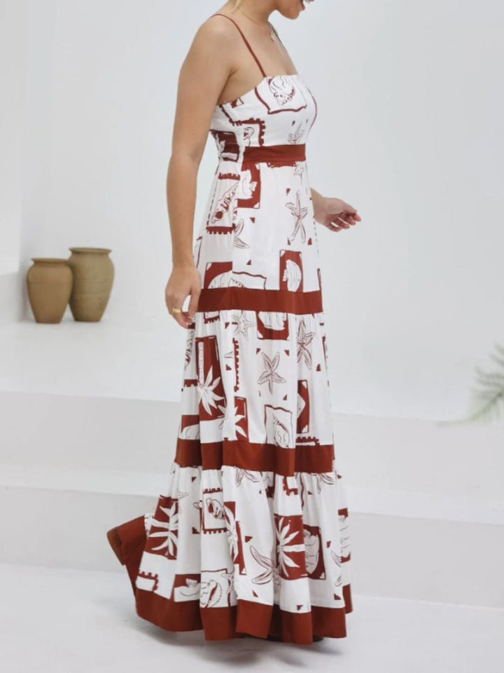 Levoire | Robe Maxi Cami À Découpe Carrée Imprimée
