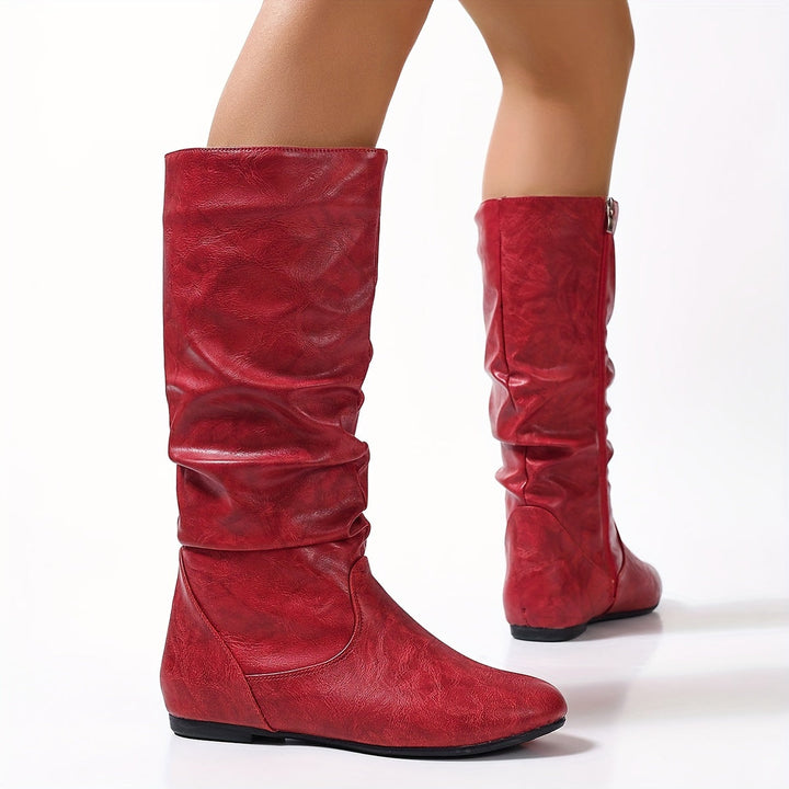 Levoire | Retro Femmes Bottes D'Équitation Avec Fermeture Éclair Rot 36