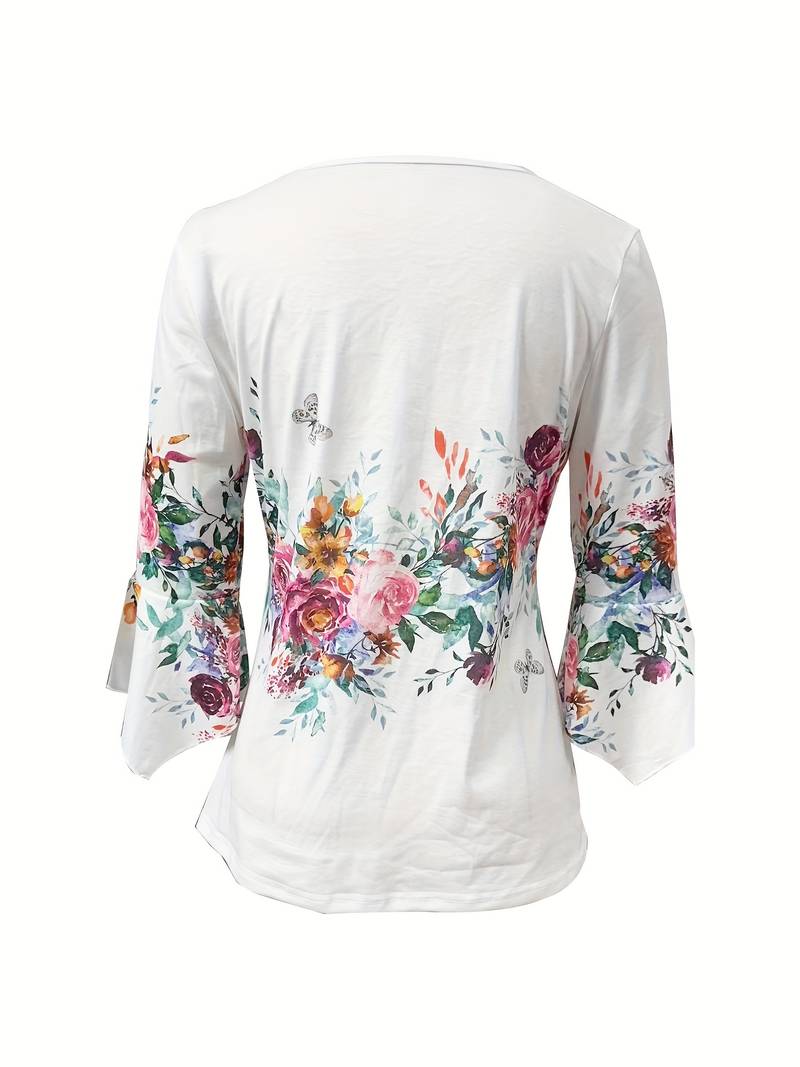 Levoire | Blouse Avec Décolleté En V Et Imprimé Floral
