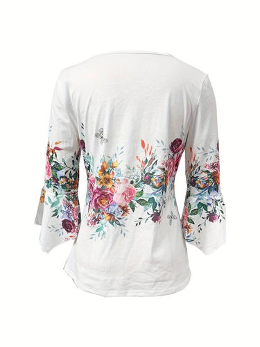 Levoire | Blouse Avec Décolleté En V Et Imprimé Floral