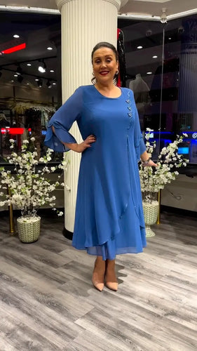 Levoire | Femmes Robe Chiffon Évasée Unie