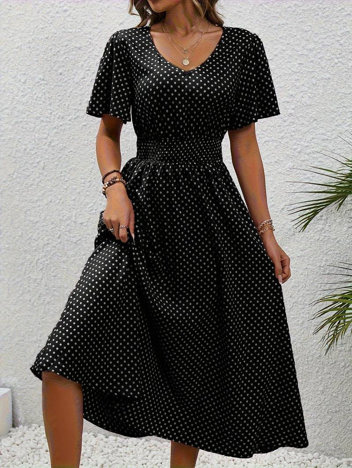 Levoire | Robe Courte À Manches Courtes À Imprimé Intégral Pour Le Printemps Et L'Été